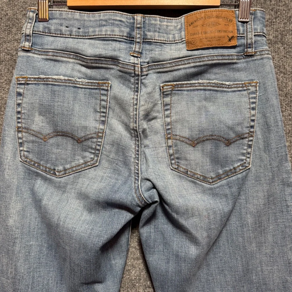 American Eagle Jeans 29x30 Slim Fit Mens‎ 360 Extreme Flex Light Wash Blue Denim